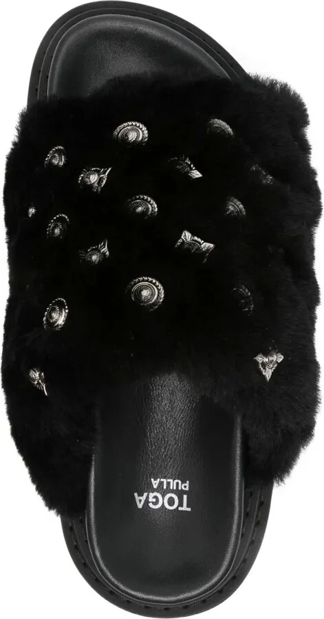 40mm Shearling Studded Sandals - Image 4