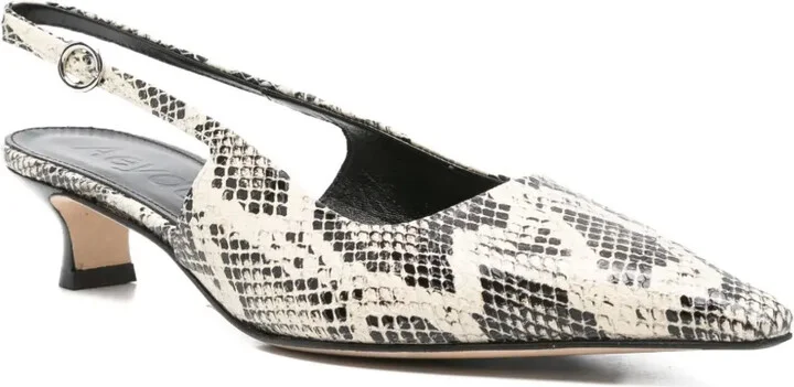 40mm Snakeskin Slingback Pumps - Image 2