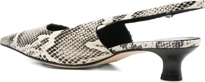 40mm Snakeskin Slingback Pumps - Image 3