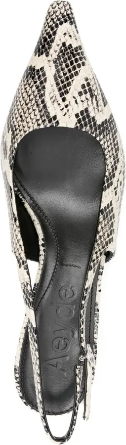 40mm Snakeskin Slingback Pumps - Image 4