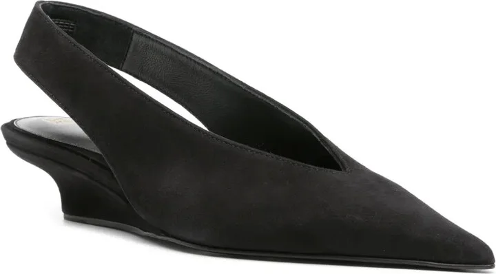 40mm The Suede Wedge-Heel slingback pumps - Image 2