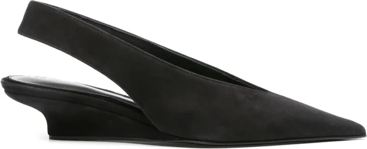 40mm The Suede Wedge-Heel slingback pumps
