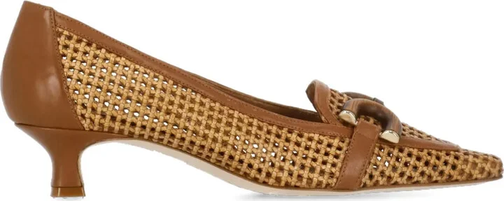 40mm Woven Leather Pumps