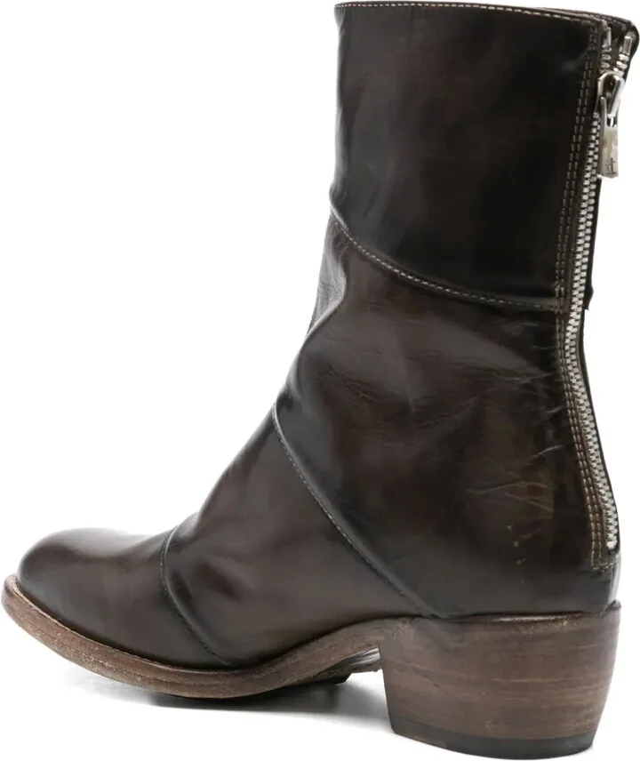 40mm Zip-Up Panelled Leather Boots - Image 3
