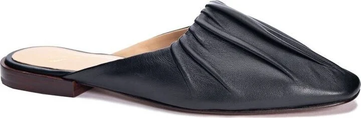 42 GOLD Kaylee Flats Women's 6 Black Leather Slip On Mule KHD661