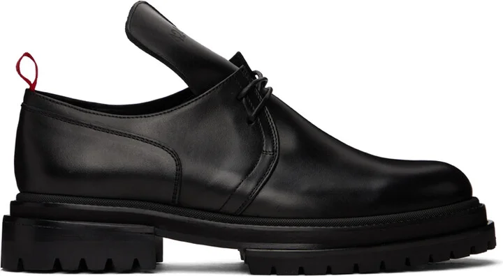 424 Black Embossed Derbys