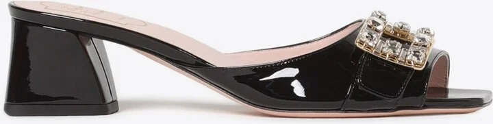 45 Crystal-Embellished Buckle Mules