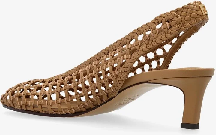 45 Woven Leather Slingback Pumps - Image 2