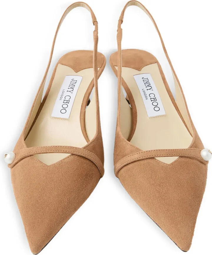45mm Amita pearl-embellished slingback pumps - Image 4