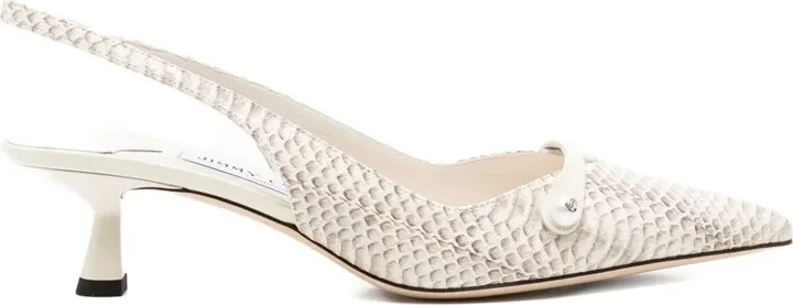 45mm Amita snakeskin slingback pumps