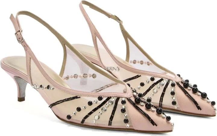 45mm Beaded Slingback Pumps - Image 2