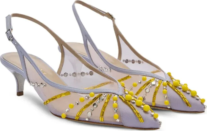 45mm Beaded Slingback Pumps - Image 2