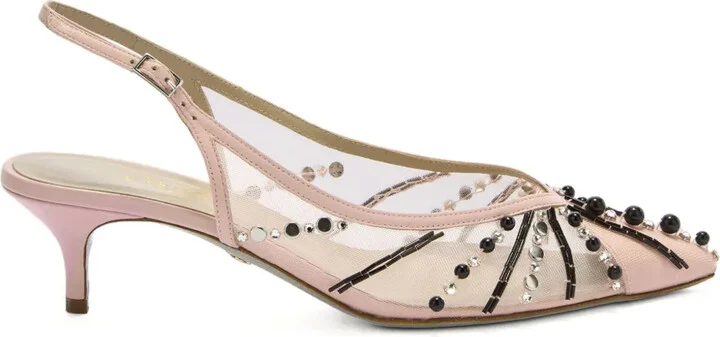 45mm Beaded Slingback Pumps