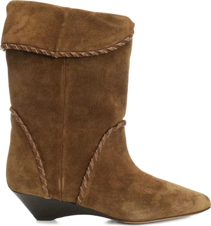 45mm Braided-Detail Suede Boots