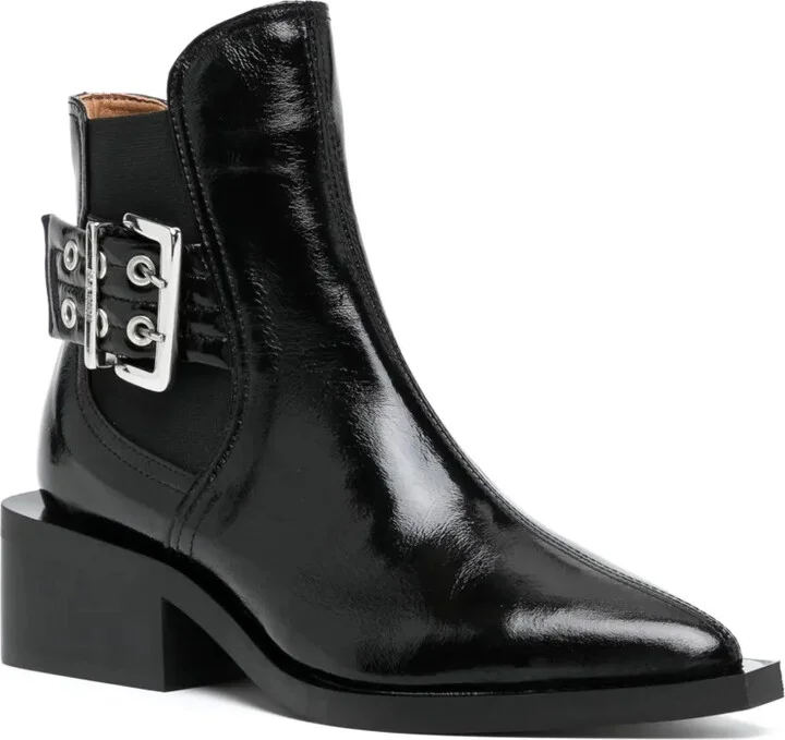 45mm Buckle-Detail Leather Boots - Image 2