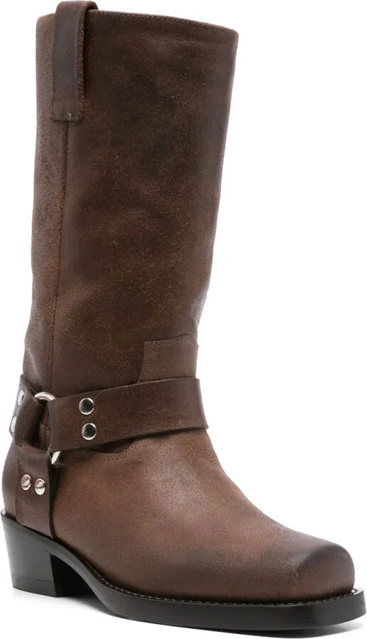 45mm Buckle-Strap Leather Boots - Image 2