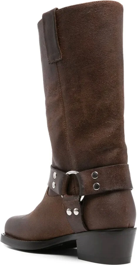 45mm Buckle-Strap Leather Boots - Image 3