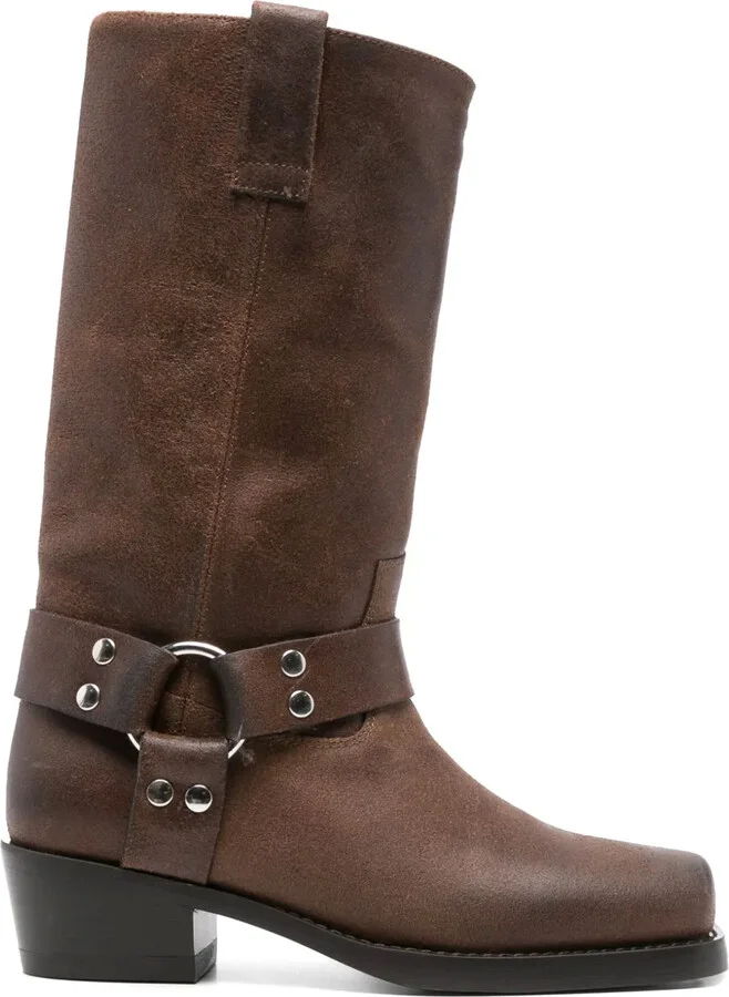 45mm Buckle-Strap Leather Boots