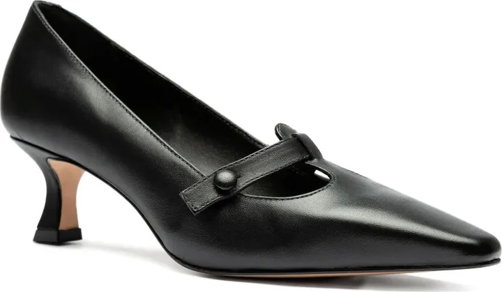 45mm Button-Detail Pointed-Toe Pumps - Image 2