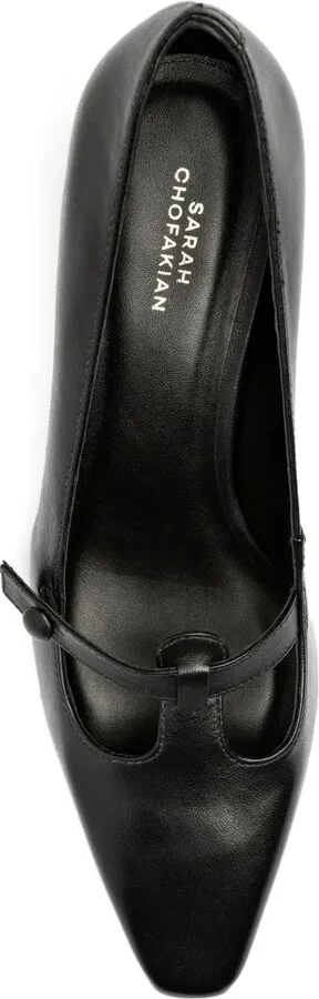 45mm Button-Detail Pointed-Toe Pumps - Image 4