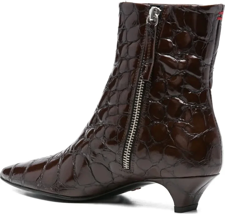 45mm Crocodile-Effect Pointed-Toe Boots - Image 3