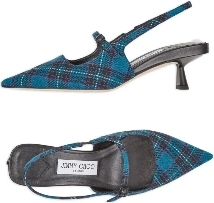 45mm Didi check-print pumps - Image 4