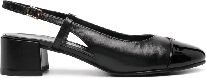 45mm Double T-motif leather pumps