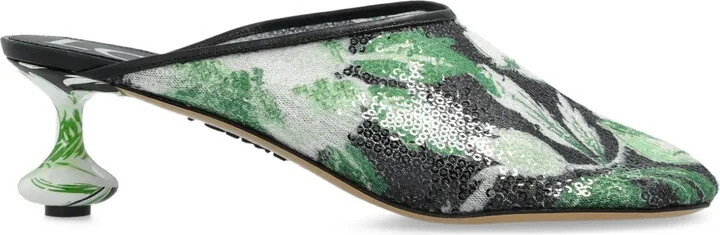 45mm Floral-Print Mules