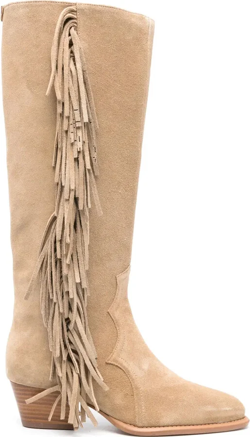 45mm Fringed Suede Boots