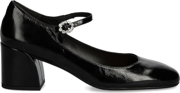 45mm Jewel-Buckle Block-Heel Pumps