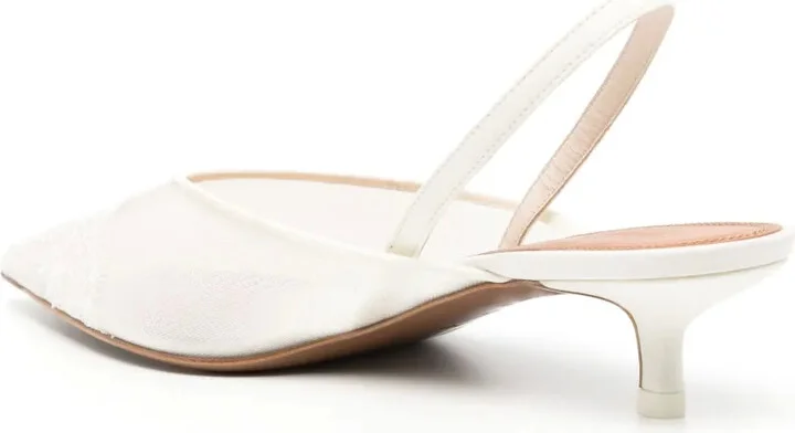 45mm Lace-Detailing Slingback Pumps - Image 3