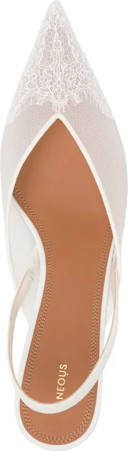 45mm Lace-Detailing Slingback Pumps - Image 4
