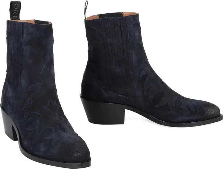 45mm Leather Cowboy Ankle Boots - Image 2