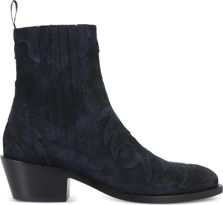 45mm Leather Cowboy Ankle Boots