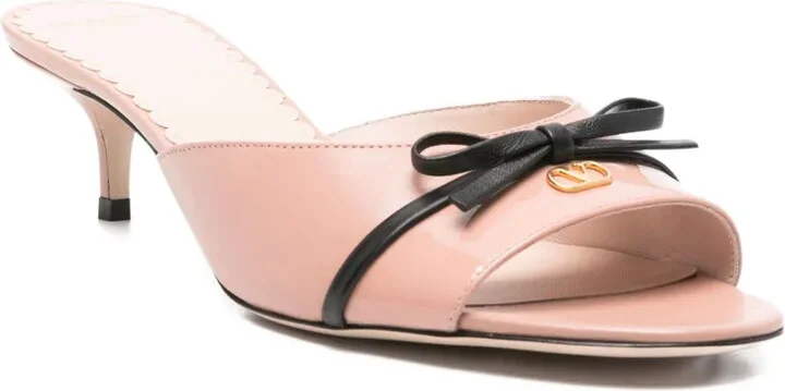 45mm Leather Heeled Mules - Image 2