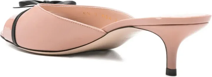 45mm Leather Heeled Mules - Image 3