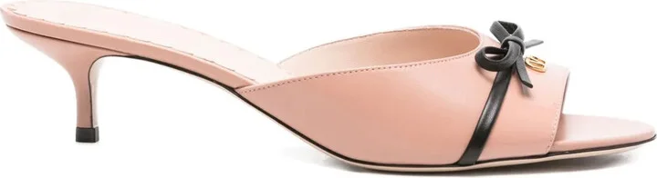 45mm Leather Heeled Mules