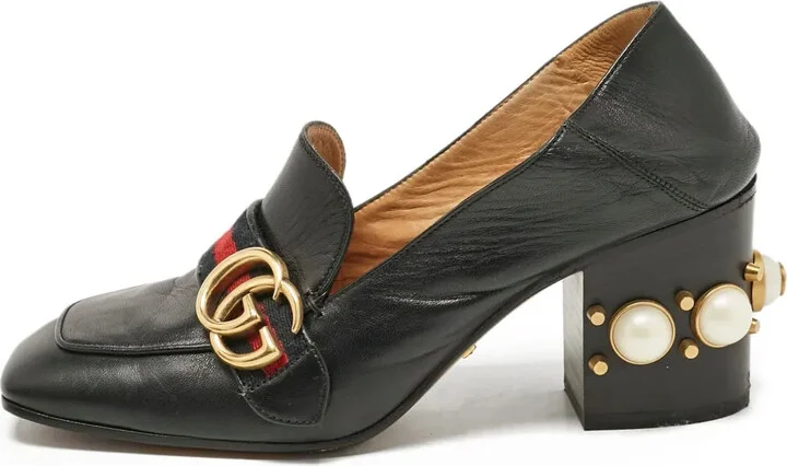 45mm Leather Heeled Pumps