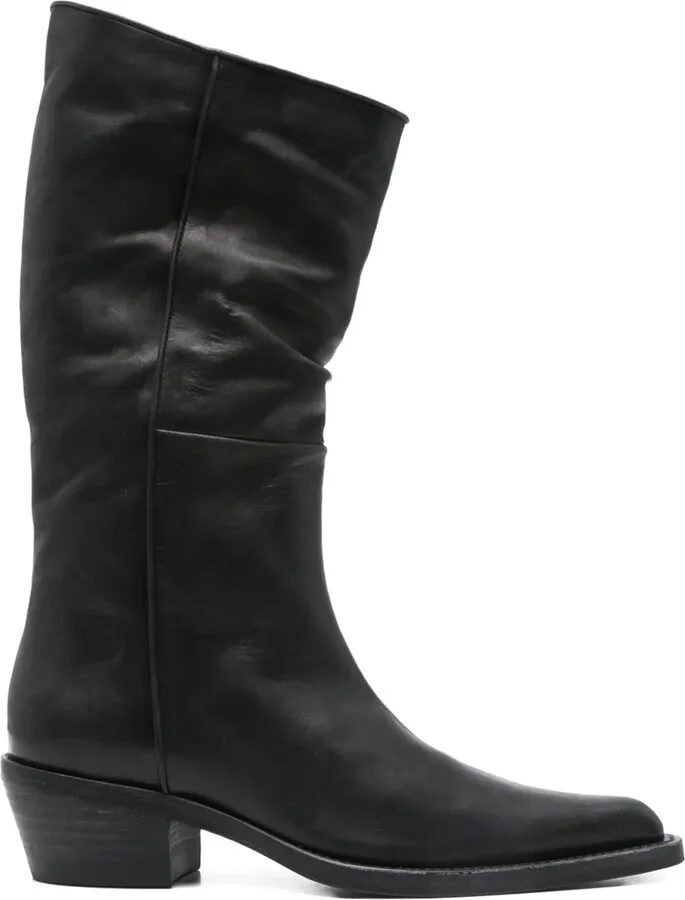 45mm Leather Pointed-Toe Boots