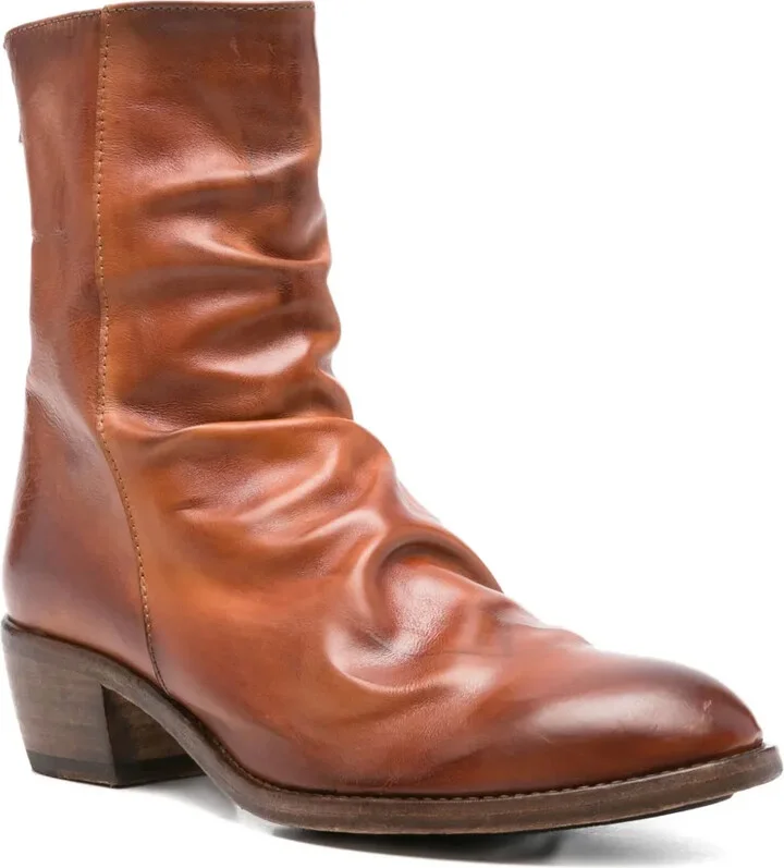 45mm Leather Zip-Fastening Boots - Image 2