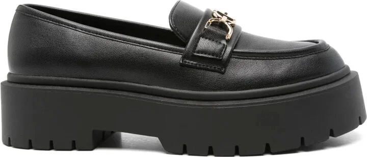 45mm Logo-Buckle Leather Loafers