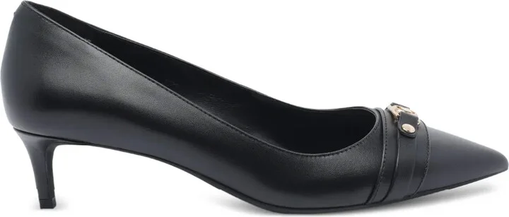 45MM logo-plaque pointed-toe pumps