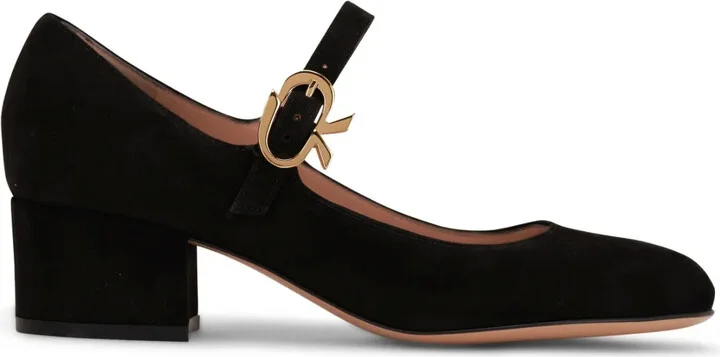 45mm Mary Ribbon suede pumps