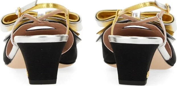 45mm Moiré Fabric Bowow Slingback Décolleté - Image 3