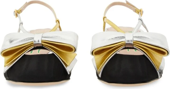45mm Moiré Fabric Bowow Slingback Décolleté - Image 4