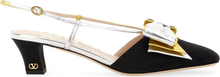 45mm Moiré Fabric Bowow Slingback Décolleté
