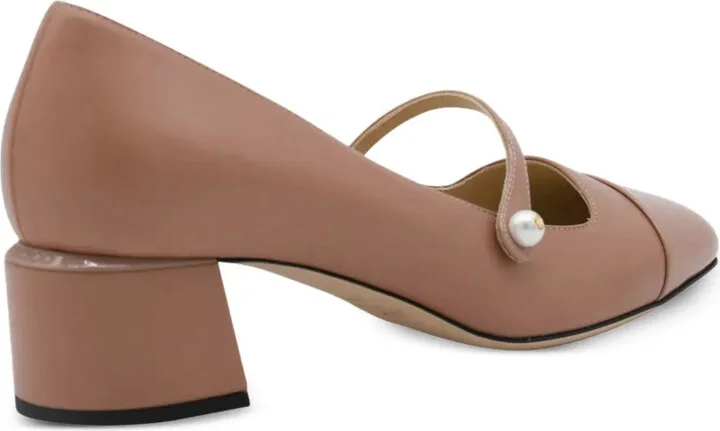 45mm Pearl-Embellished Block-Heel Pumps - Image 3