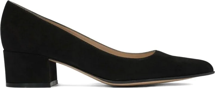 45mm Piper suede block-heel pumps
