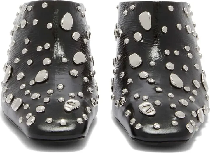 45mm Rivet-Detail Leather Mules - Image 4