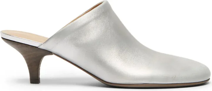 45mm Spilla laminated leather mules